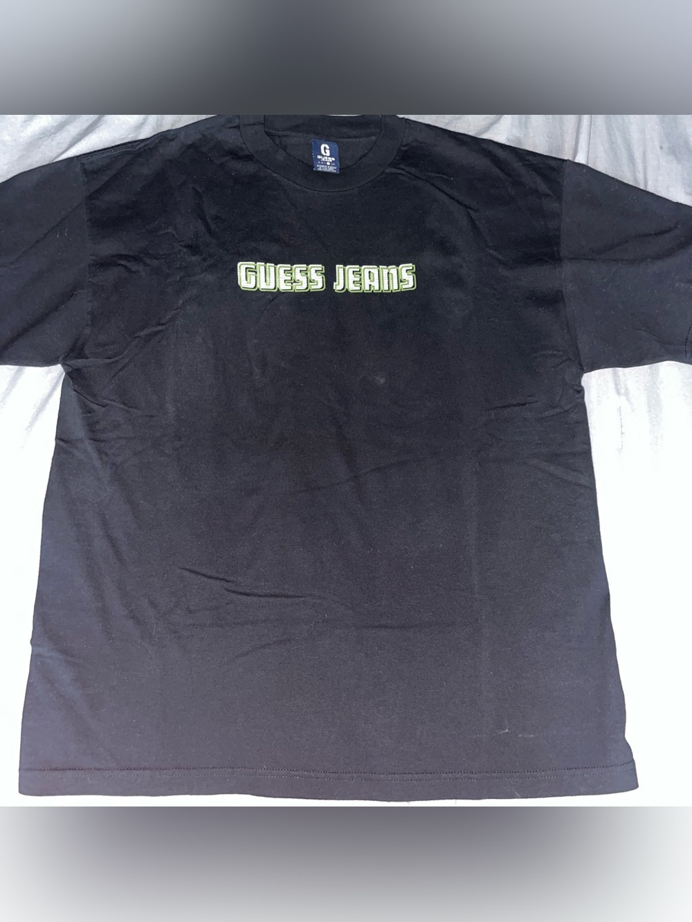 Vintage Guess Men's Black Logo Tee Size XL